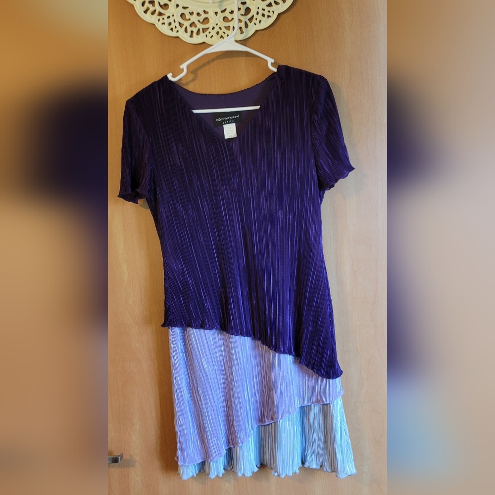 Connected Petite Vintage Layered Ruffled Dress